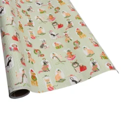 Caspari Christmas Wrapping Paper|Presenting Pets Roll Wrap - includes 1 Roll