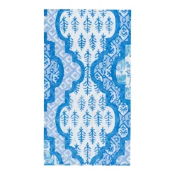 Caspari Paper Guest Towels|Provençal Cotton Blue Guest Towel Napkins - 15 Per Package
