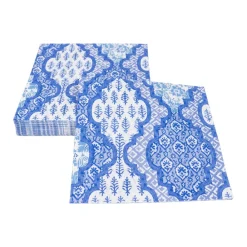 Caspari Paper Luncheon Napkins|Provençal Cotton Blue Luncheon Napkins - 20 Per Package