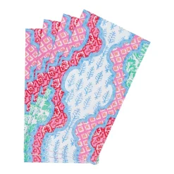 Caspari Paper Guest Towels|Provençal Cotton Pink Multi Guest Towel Napkins - 15 Per Package