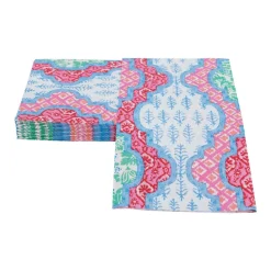 Caspari Paper Guest Towels|Provençal Cotton Pink Multi Guest Towel Napkins - 15 Per Package
