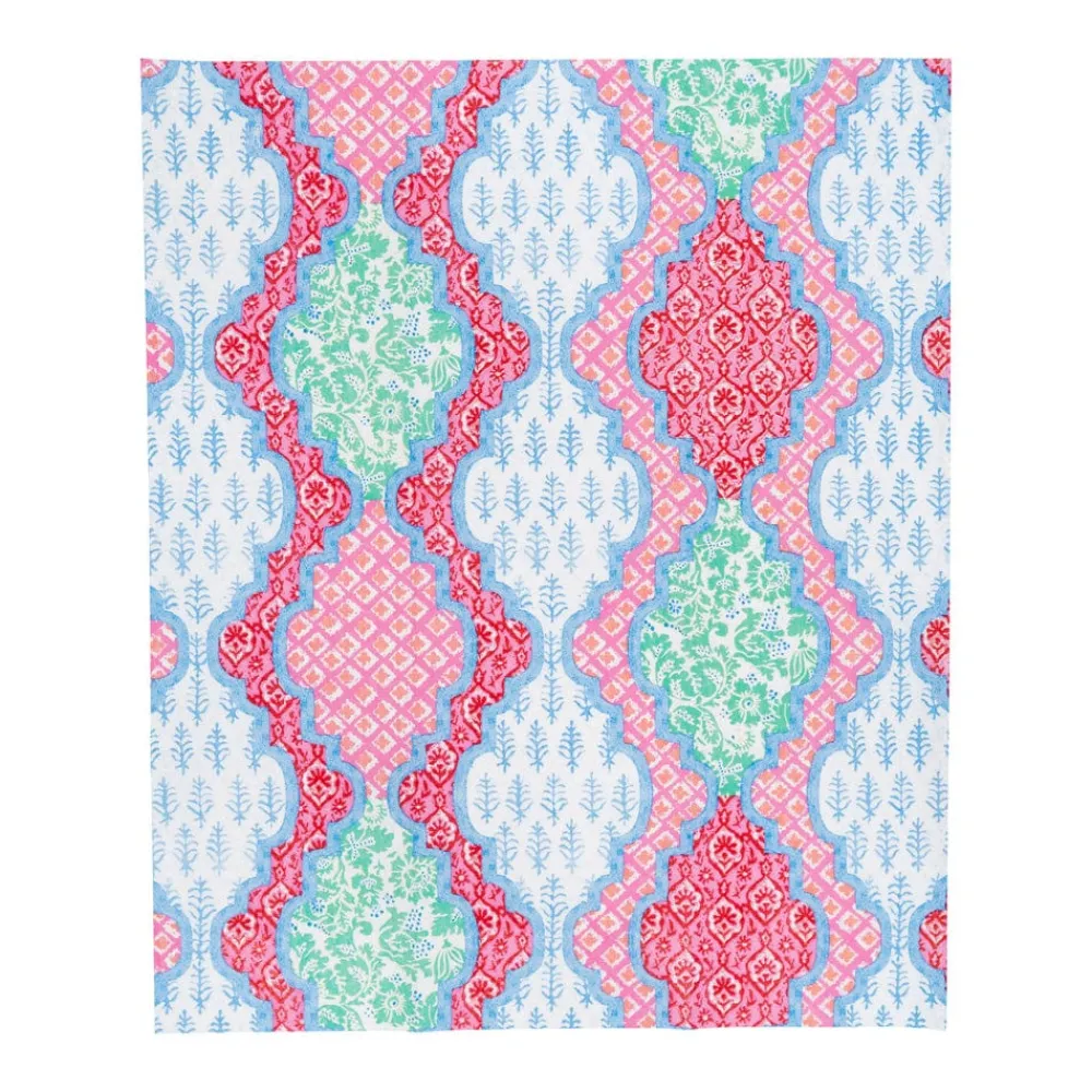 Caspari Paper Guest Towels|Provençal Cotton Pink Multi Guest Towel Napkins - 15 Per Package