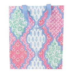 Caspari Gift & Bottle Bags|Provençal Cotton Pink Multi Large Gift Bags - One Gift Bag Included