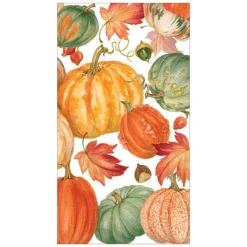Caspari Halloween|Paper Guest Towels|Pumpkin Field Paper Guest Towel Napkins in White - 15 Per Package