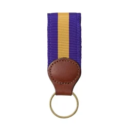 Barrons-Hunter Father'S Day|Purple & Gold Key Ring with Leather Trim