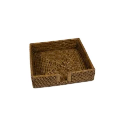 Caspari Tailgates|Mother'S Day|Rattan Dinner Napkin Holder in Natural - 1 Napkin Holder
