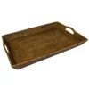Caspari Tailgates|Mother'S Day|Rattan Extra Large Rectangle Tray in Natural-25.5" x 17.75" x 5"