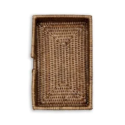Caspari Tailgates|Memorial Day|Rattan Guest Towel Napkin Holder in Dark Natural - 1 Each