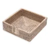Caspari Tailgates|Summer Picnic|Rattan Luncheon Napkin Holder in White Natural - 1 Each