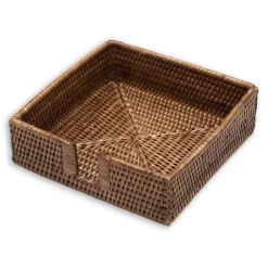 Caspari Memorial Day|Tailgates|Rattan Luncheon Napkin Holder in Dark Natural - 1 Each
