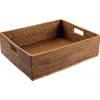 Caspari Memorial Day|Summer Picnic|Rattan Rectangular Deep Tray in Dark Natural - 1 Each