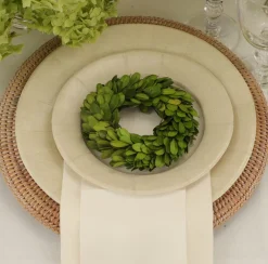 Caspari Summer Picnic|Bridal Shower|Rattan Round Plate Charger in White Natural - 1 Each