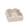 Caspari Summer Picnic|Memorial Day|Rattan Scalloped Luncheon Napkin Holders in Cream - 1 Napkin Holder