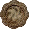 Caspari Graduation Celebration|Memorial Day|Rattan Scalloped Round Charger Plate in Natural - 1 Charger Plate