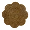 Caspari Rattan Trays And Accessories|Placemats|Rattan Scalloped Round Placemat in Natural - 1 Placemat