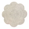 Caspari Rattan Trays And Accessories|Placemats|Rattan Scalloped Round Placemat in Cream - 1 Placemat