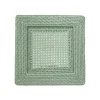Caspari Summer Picnic|Rattan Trays And Accessories|Rattan Square Charger Plate in Green - 1 Charger Plate