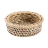 Caspari Tailgates|Cocktail Party|Rattan Wine Bottle Coaster in White Natural - 1 Each