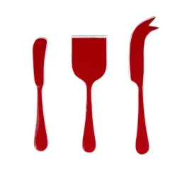 Caspari Bar Tools & Acrylic Barware|Serving Utensils|Red & White Cheese Tool Set