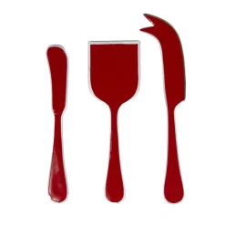 Caspari Bar Tools & Acrylic Barware|Serving Utensils|Red & White Cheese Tool Set