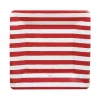 Caspari Christmas Plates|Fourth Of July|Red and White Stripe Square Paper Salad & Dessert Plates - 8 Per Package