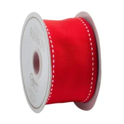 Caspari Christmas Ribbons & Bows|Ribbons & Bows|Red Grosgrain Wired Ribbon - 9 Yard Spool