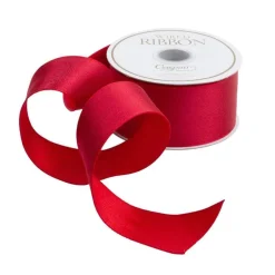 Caspari Christmas Ribbons & Bows|Ribbons & Bows|Red Reversible Wired Ribbon - 6 Yard Spool