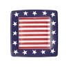 Caspari Fourth Of July|Memorial Day|Red, White & Blue Square Paper Salad & Dessert Plates - 8 Per Package