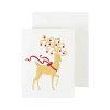 Caspari Christmas Gift Tags & Labels|Gift Tags & Enclosure Cards|Reindeer Gift Enclosure Cards - 4 Mini Cards & 4 Envelopes