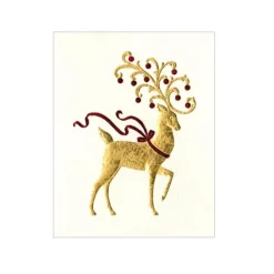 Caspari Christmas Gift Tags & Labels|Gift Tags & Enclosure Cards|Reindeer Gift Enclosure Cards - 4 Mini Cards & 4 Envelopes