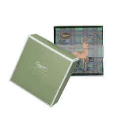 Caspari Boxed Cocktail Napkins|Reindeer Tartan Green Boxed Cocktail Napkins - includes 12 Boxed Cocktail Napkins