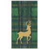Caspari Paper Guest Towels|Reindeer Tartan Green Guest Towels - includes 15 Guest Towels
