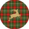 Caspari Christmas Placemats & Coasters|Reindeer Tartan Red Paper Placemats - includes 12 Paper Placemats