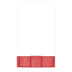 Caspari Paper Guest Towels|Ribbon Border Paper Guest Towel Napkins in Red - 15 Per Package