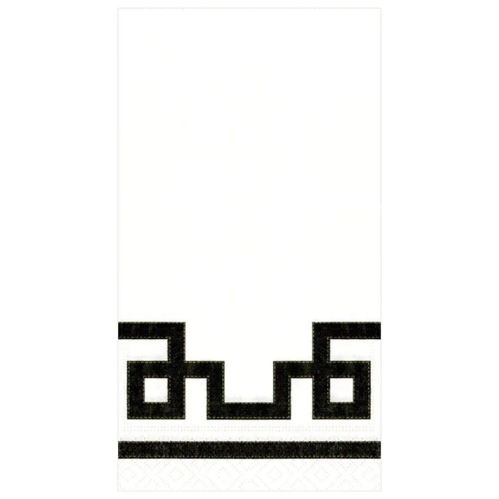 Caspari Engagement Party|Halloween|Rive Gauche Paper Guest Towel Napkins in Black & White - 15 Per Package