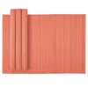 Caspari Placemats|Paper Placemats|Roll-Up Bamboo Placemats in Coral - Set of 4