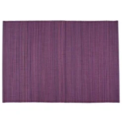 Caspari Placemats|Paper Placemats|Roll-Up Bamboo Placemats in Aubergine - Set of 4