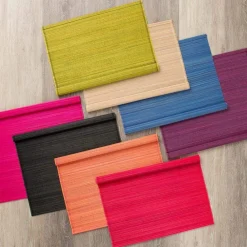 Caspari Christmas Placemats & Coasters|Placemats|Roll-Up Bamboo Placemats in Red - Set of 4