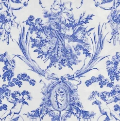 Caspari Paper Dinner Napkins|Romantic Toile Blue Dinner Napkins - 20 Per Package