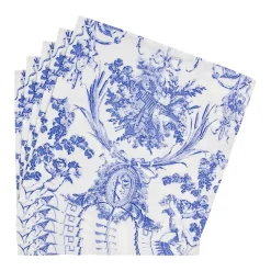 Caspari Paper Dinner Napkins|Romantic Toile Blue Dinner Napkins - 20 Per Package