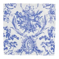 Caspari Paper Dinner Napkins|Romantic Toile Blue Dinner Napkins - 20 Per Package