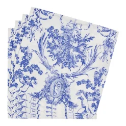 Caspari Paper Dinner Napkins|Romantic Toile Blue Dinner Napkins - 20 Per Package