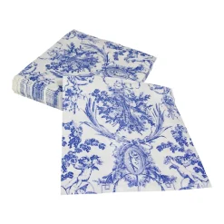 Caspari Paper Dinner Napkins|Romantic Toile Blue Dinner Napkins - 20 Per Package