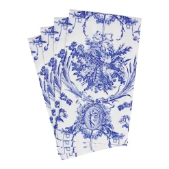 Caspari Paper Guest Towels|Romantic Toile Blue Guest Towel Napkins - 15 Per Package