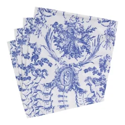 Caspari Paper Luncheon Napkins|Romantic Toile Blue Luncheon Napkins - 20 Per Package