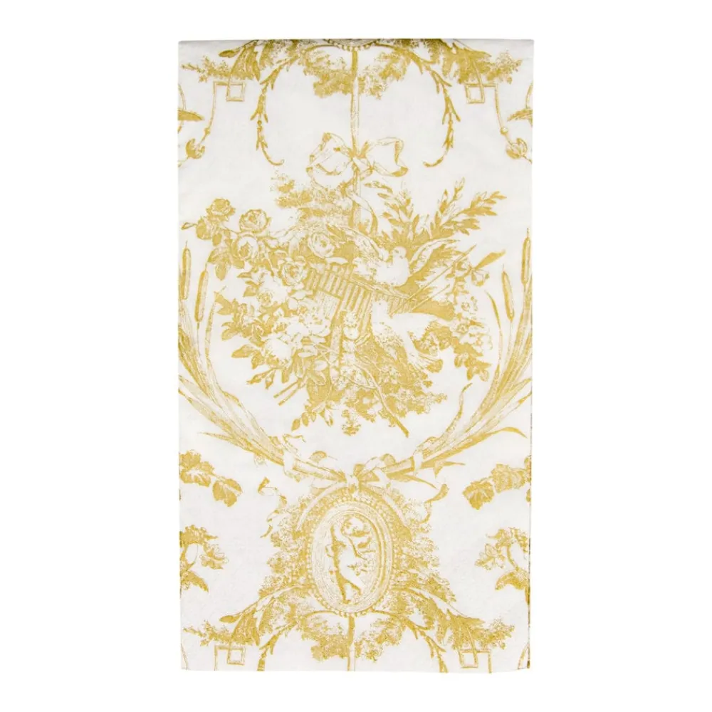 Caspari Paper Guest Towels|Romantic Toile Gold Guest Towel Napkins - 15 Per Package
