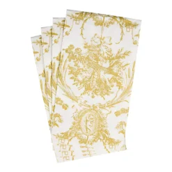Caspari Paper Guest Towels|Romantic Toile Gold Guest Towel Napkins - 15 Per Package