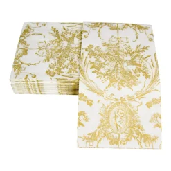 Caspari Paper Guest Towels|Romantic Toile Gold Guest Towel Napkins - 15 Per Package