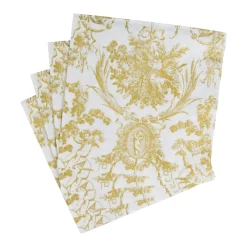 Caspari Paper Luncheon Napkins|Romantic Toile Gold Luncheon Napkins - 20 Per Package