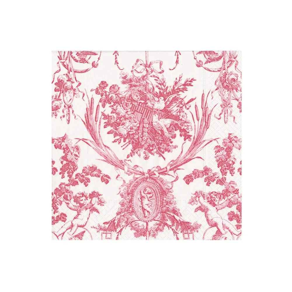Caspari Boxed Cocktail Napkins|Romantic Toile Rose Boxed Cocktail Napkins - 40 Per Box
